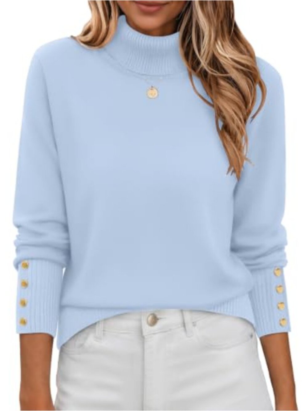 Womens Turtleneck Sweater Long Sleeve Ribbed Knit Pullover Jumper Top